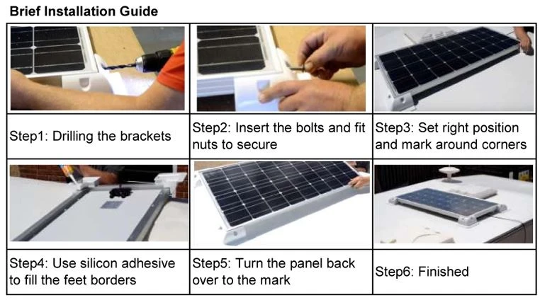 Installation of caravan solar panel mounts
