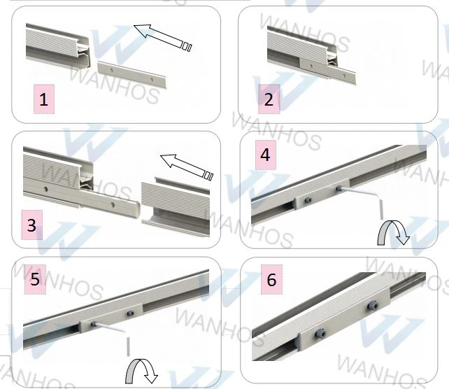 Aluminum Solar Rail Splice Kit Rail Connector For Extending Rail
